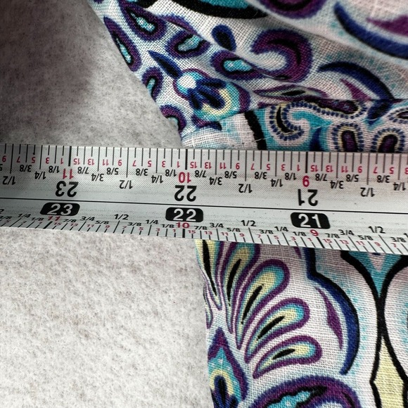 Chicos Shirt Womens 2 (LARGE) No-Iron 100% Linen Button-Up 3/4 Sleeve EUC - Picture 13 of 15